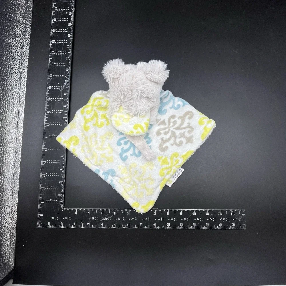 Blankets & Beyond‎ Gray Bear Yellow Teal Security Blanket Lovey Baby Replacement